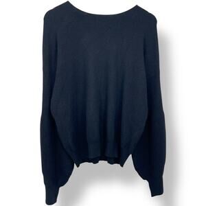 Do + Be Balloon Sleeve Knit Sweater in Black Women's M Scoop Neck